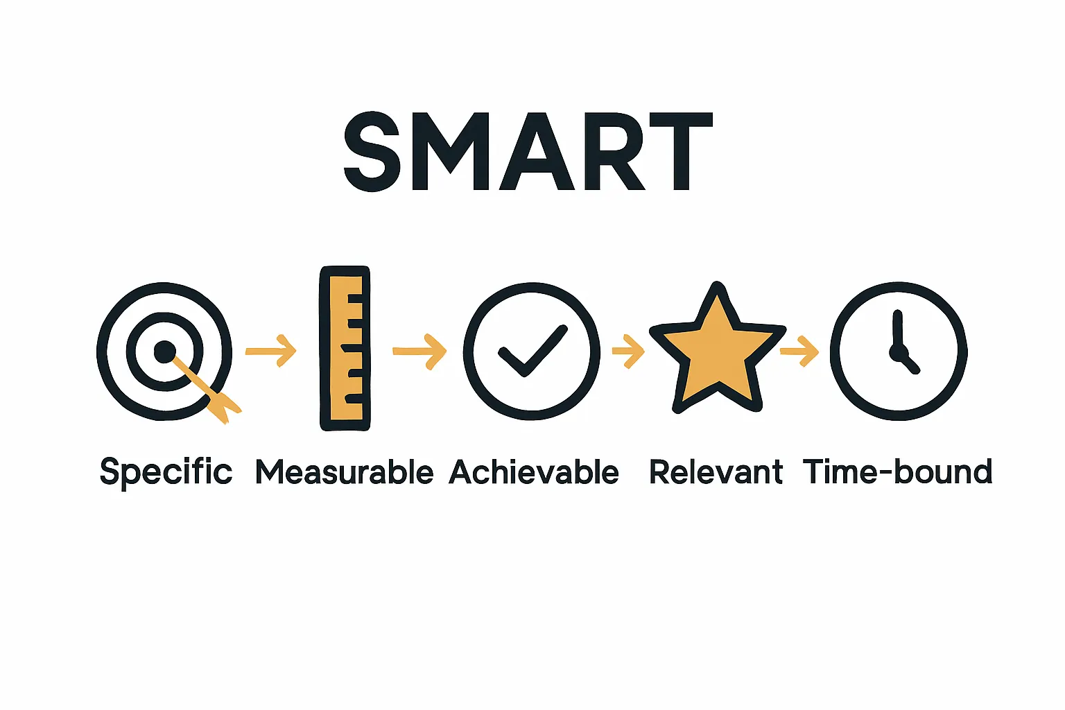 Simple visual breakdown of SMART goal framework