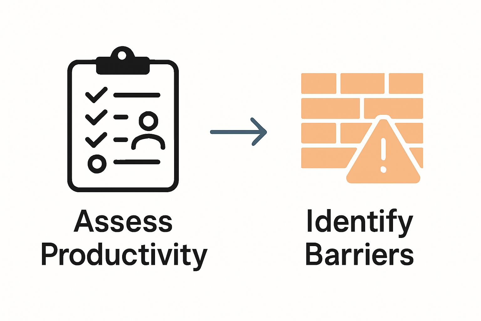 Infographic showing process from assessment to barrier identification