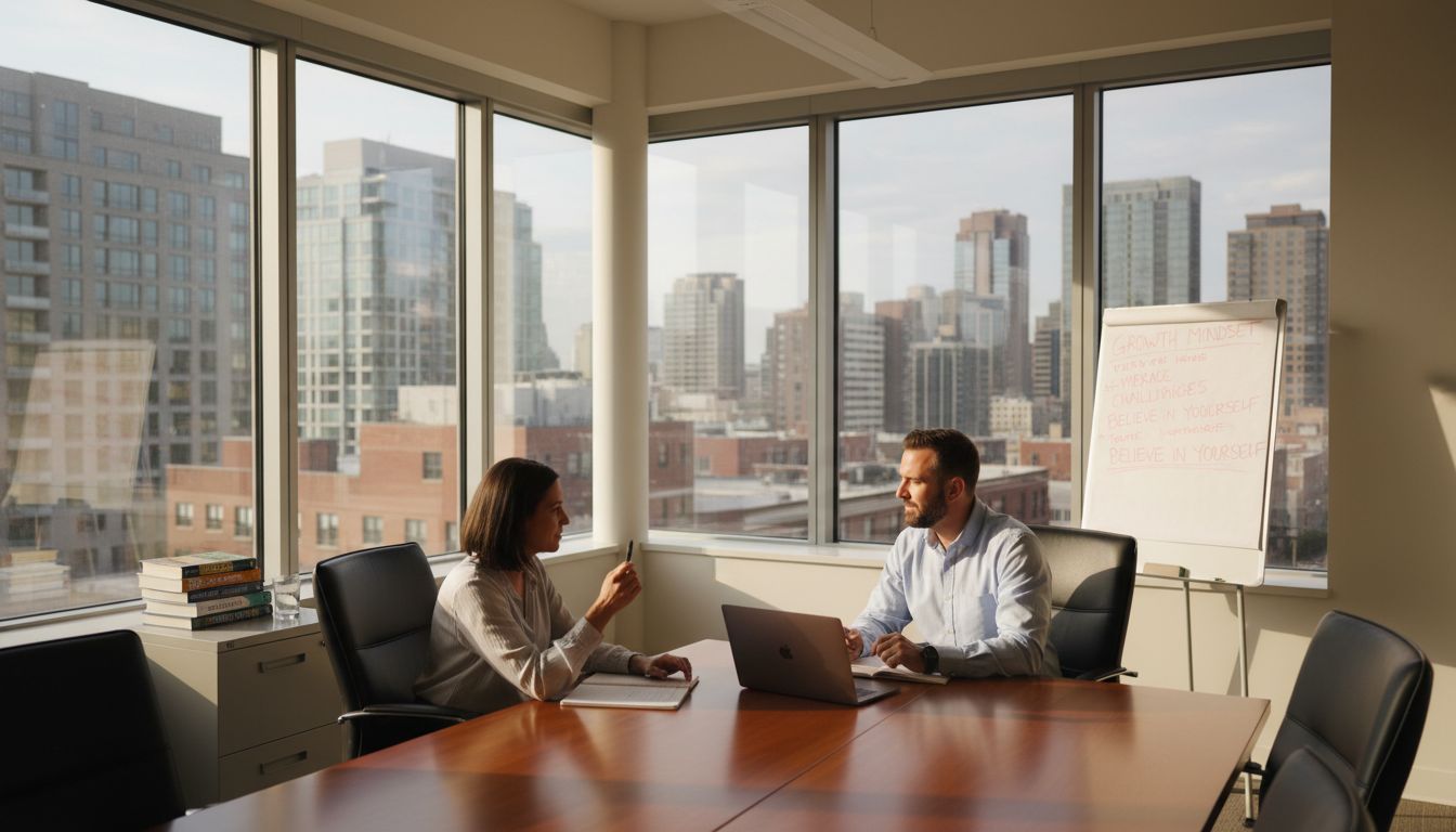 Mindset coach and client in office session