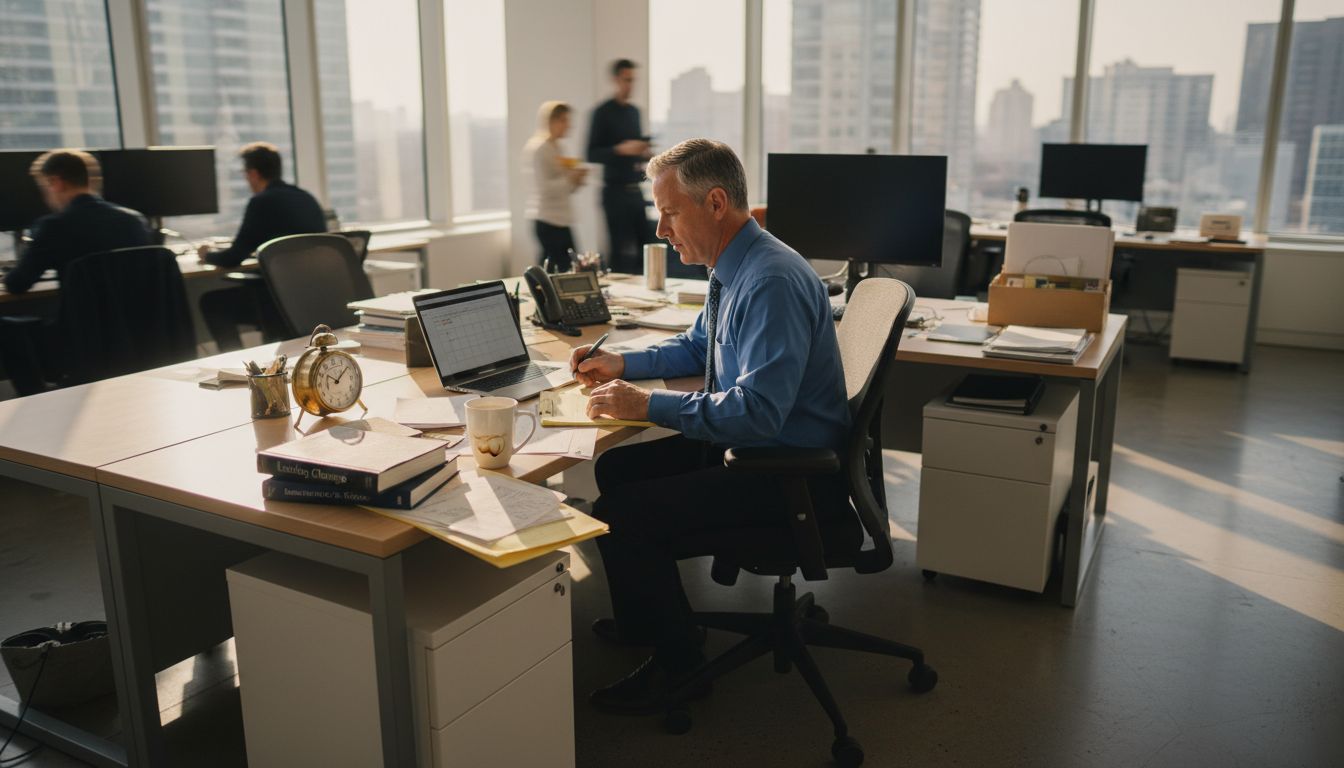 Executive organizing schedule in city office
