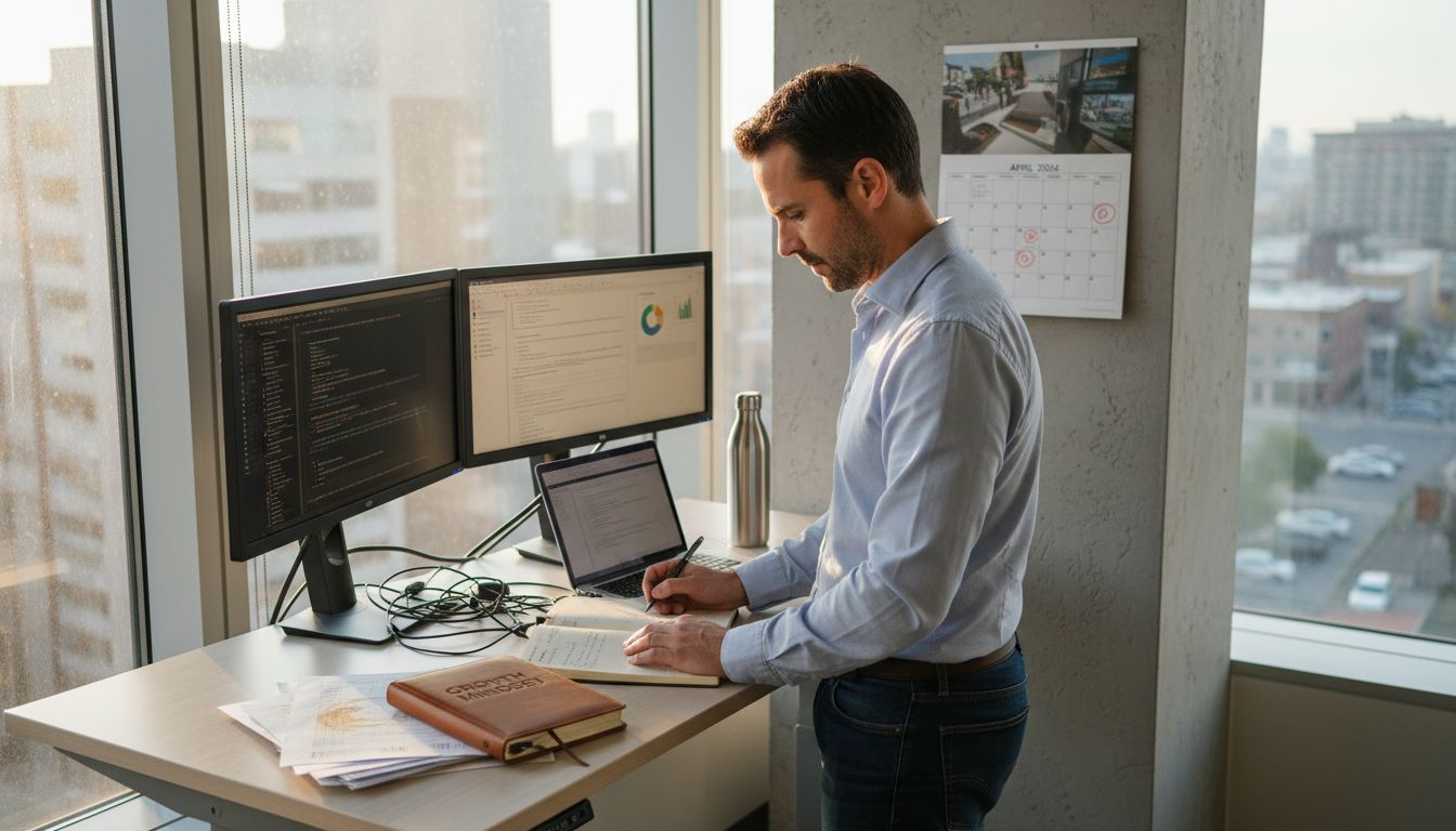 IT manager reflecting on personal growth goals