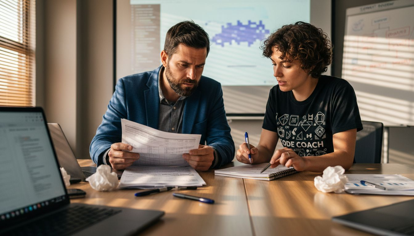 Tech managers in group coaching setting