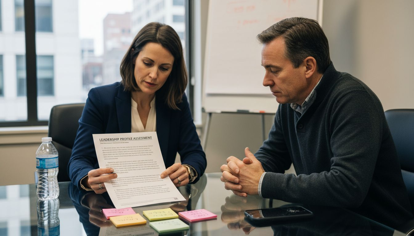 Coach consulting with business leader