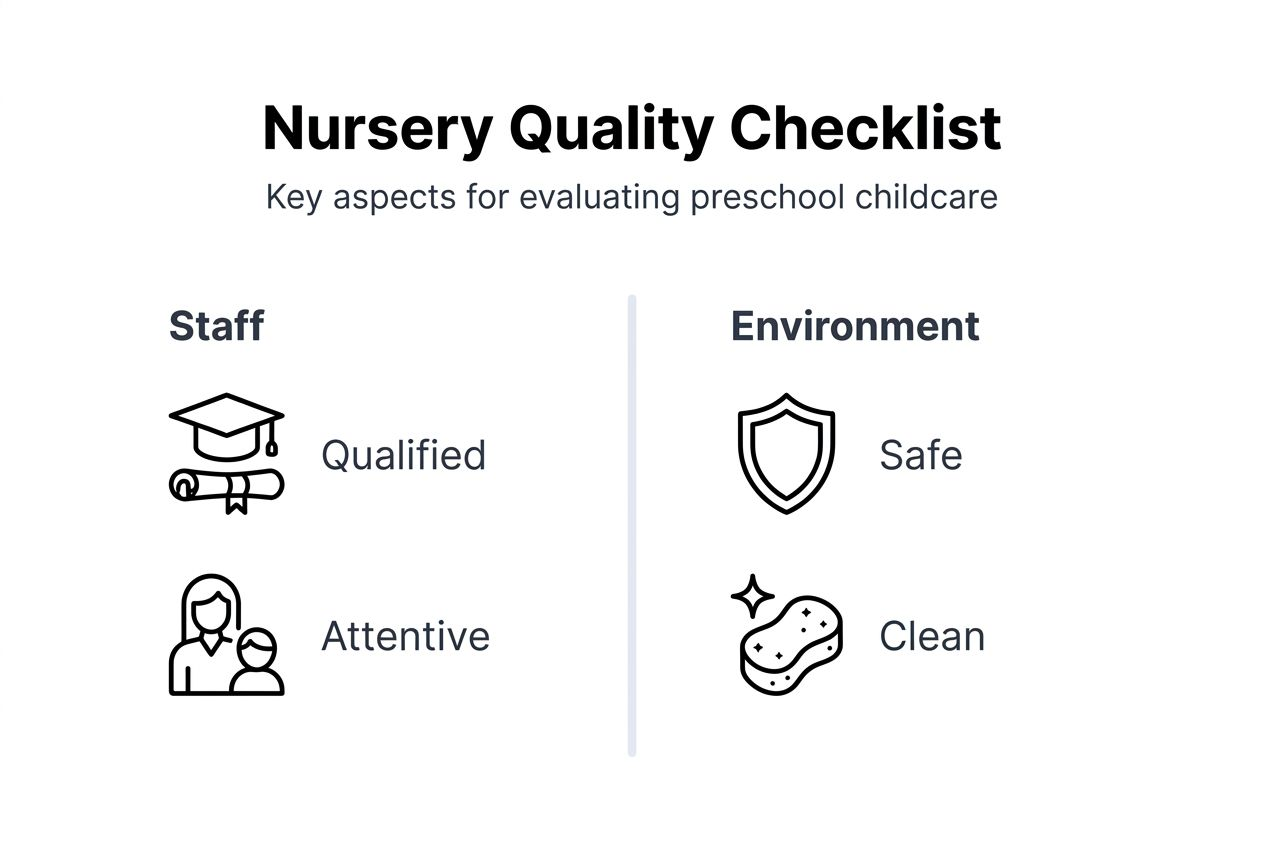 Infographic with quality nursery childcare checklist