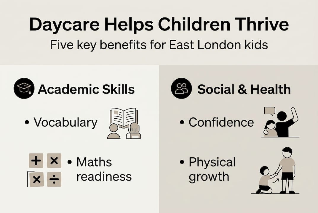 Infographic: daycare boosts academic, social, health benefits