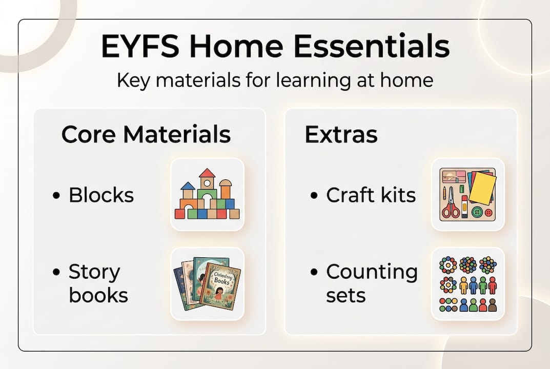 Infographic of preschool home learning essentials