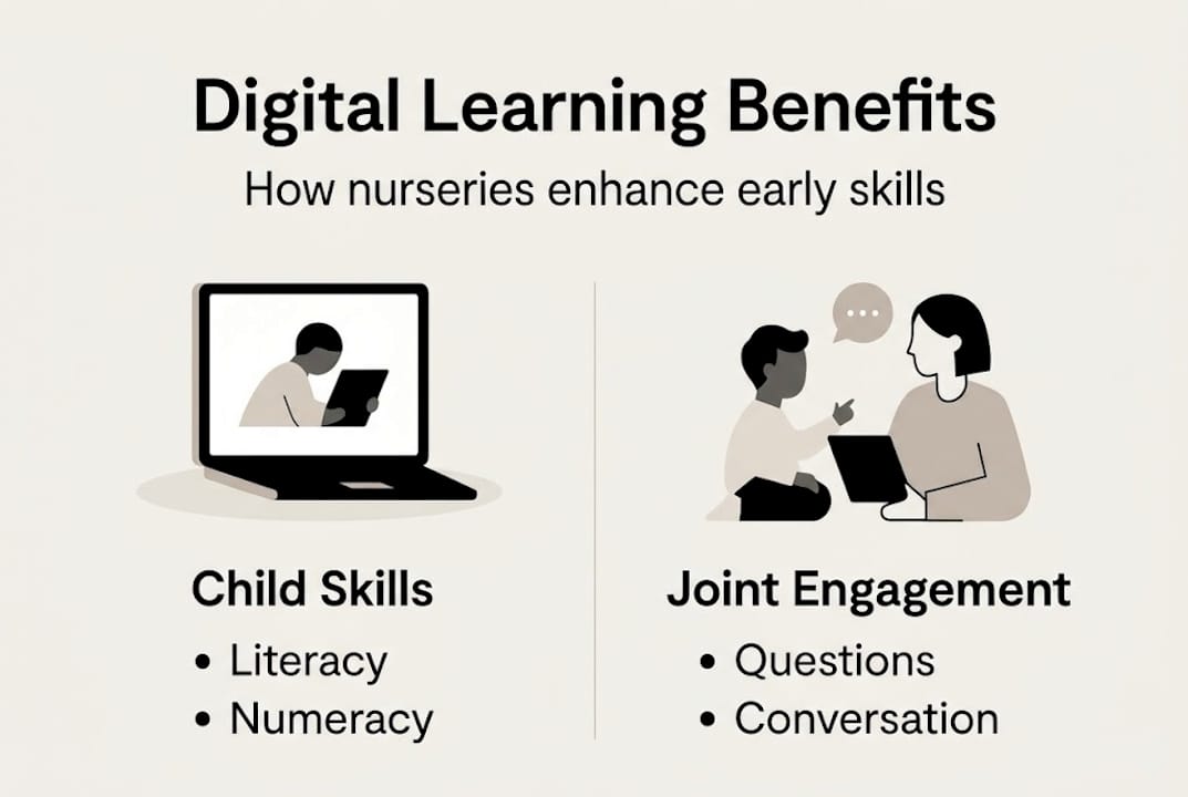 Infographic showing digital learning benefits