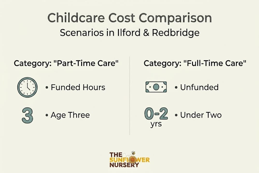 Infographic showing local childcare scenarios