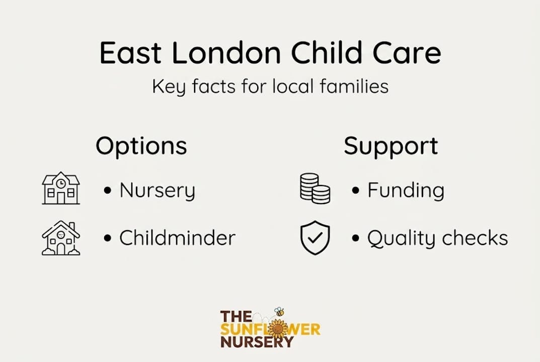 Infographic showing child care options and support