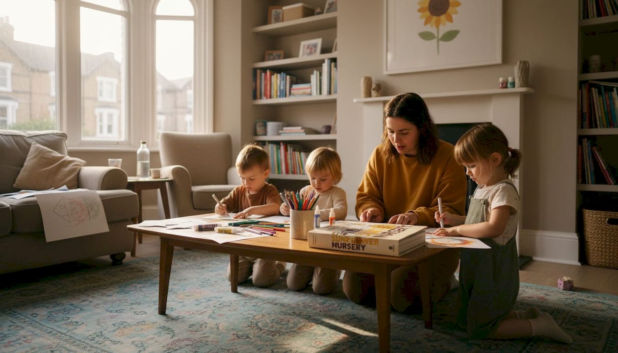 Small group arts activity in home daycare