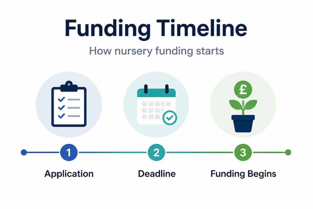 Nursery funding timeline infographic