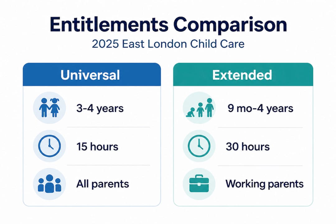 Infographic comparing universal vs extended entitlements