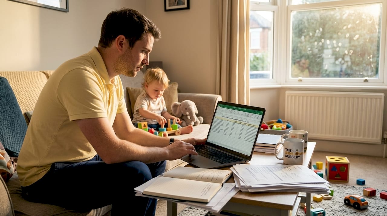 Parent comparing Ilford nursery options