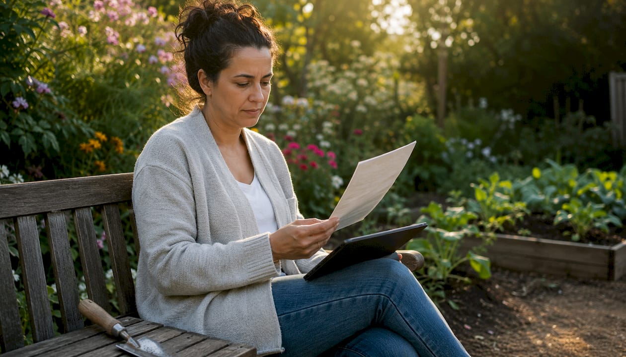 Parent reviewing childminder certificate at home