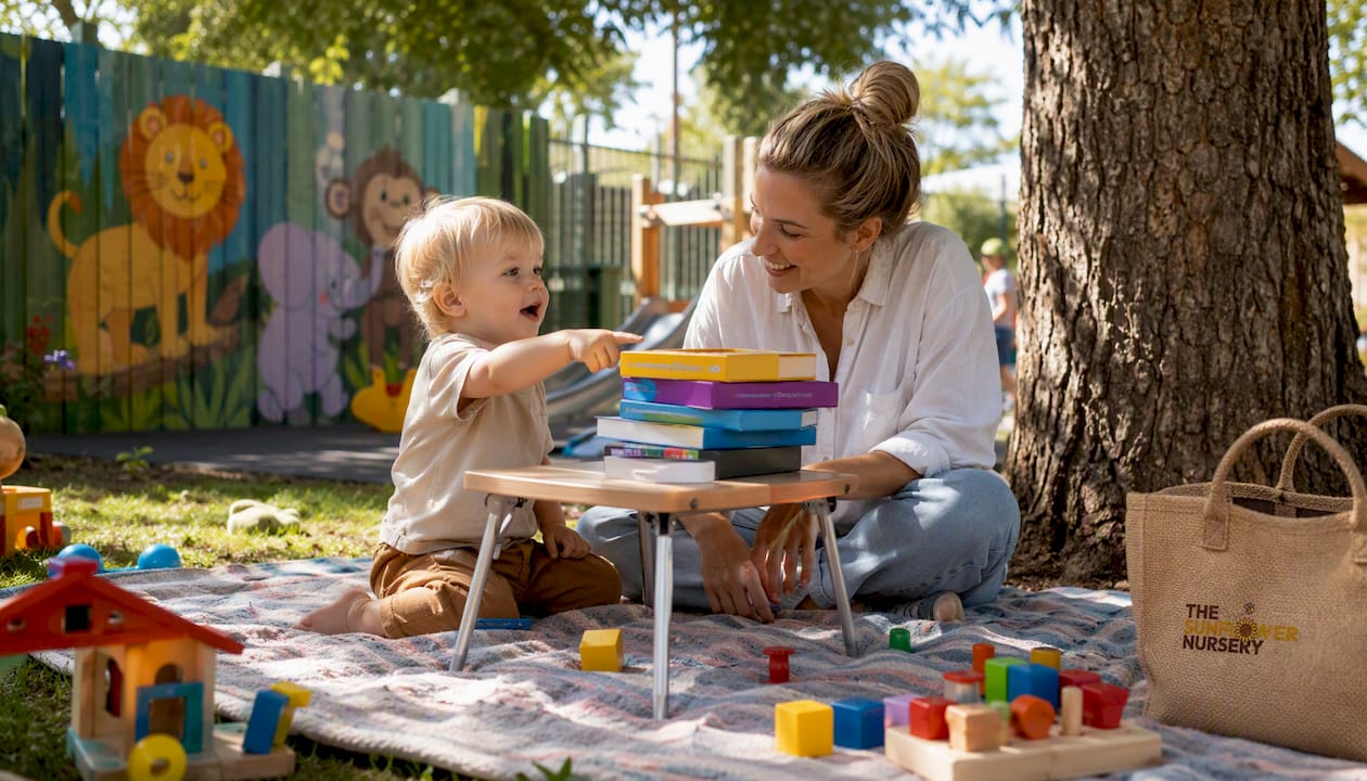 Toddler engaging with BBC CBeebies content