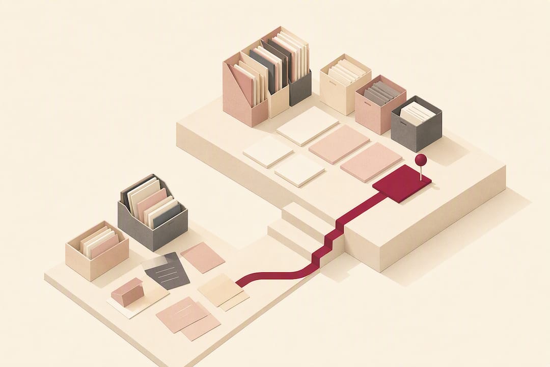 Isometric music studio organization title card