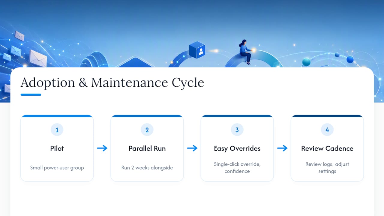 AI triage adoption and review cycle