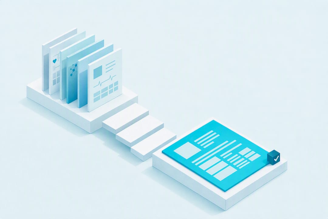Isometric health data export title card