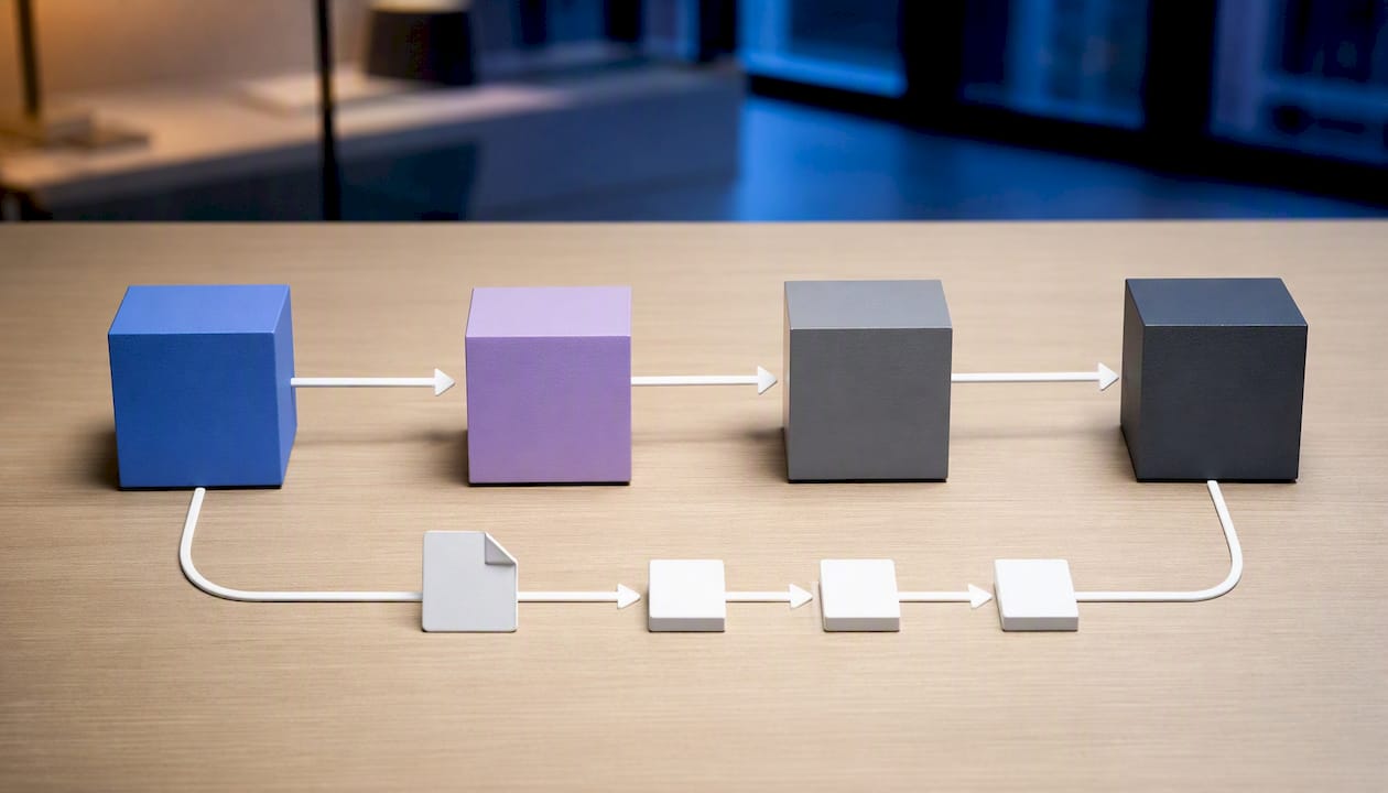 Separated systems and structured data handoffs