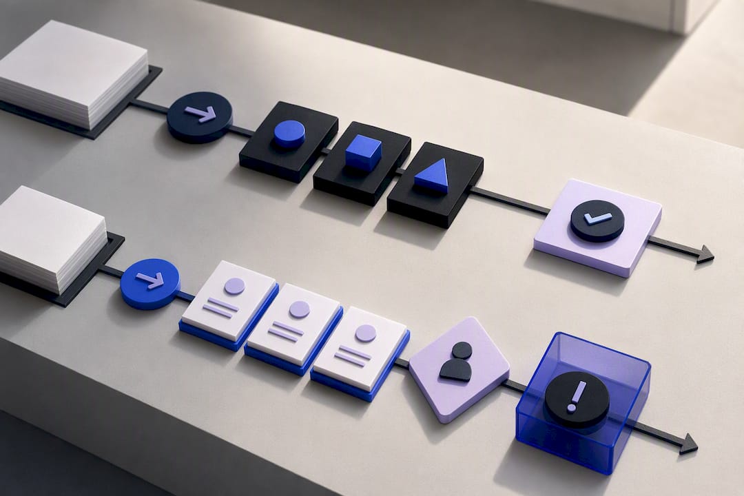 Rules-based and agentic AI decision paths