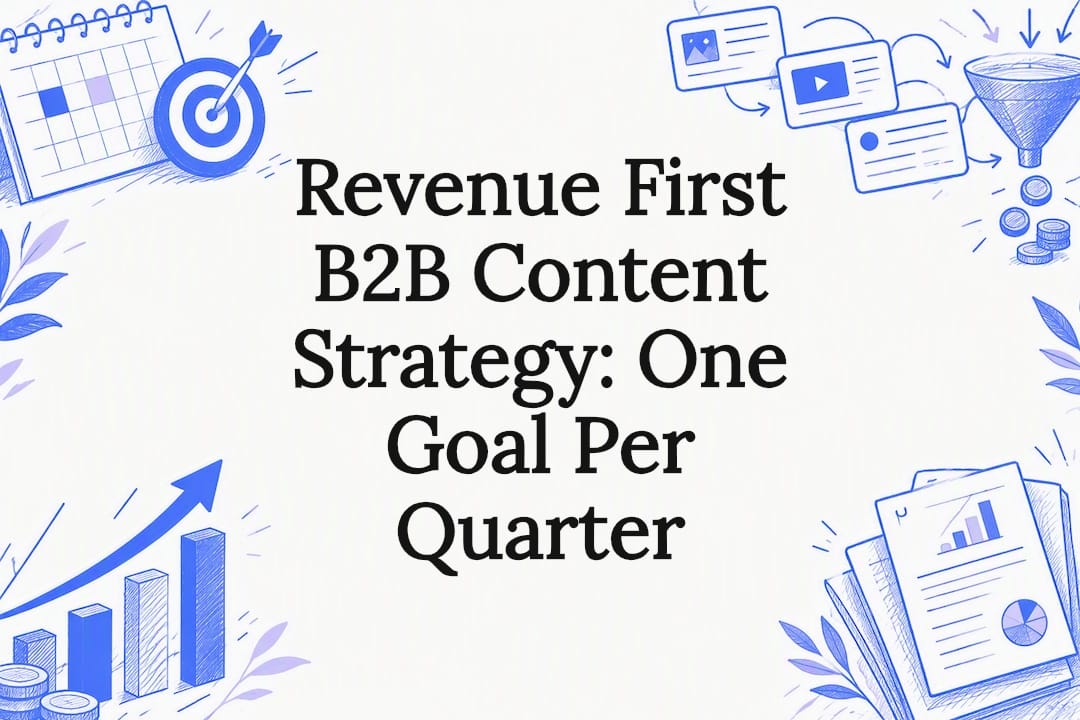 Decorative B2B content strategy title card