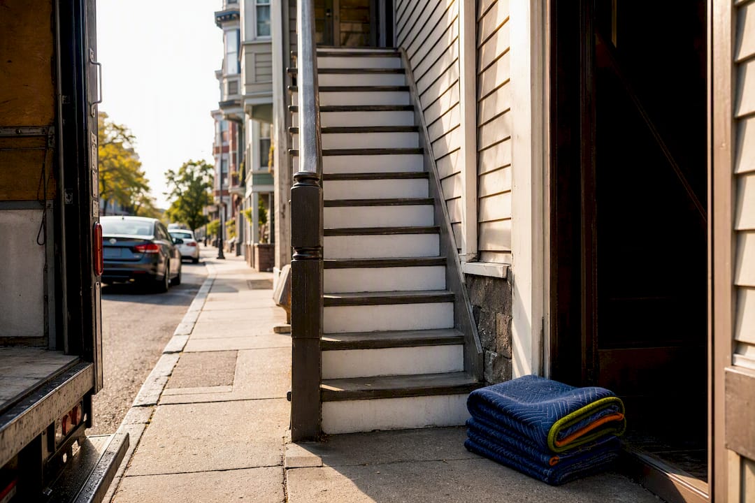 Narrow Massachusetts home access for movers