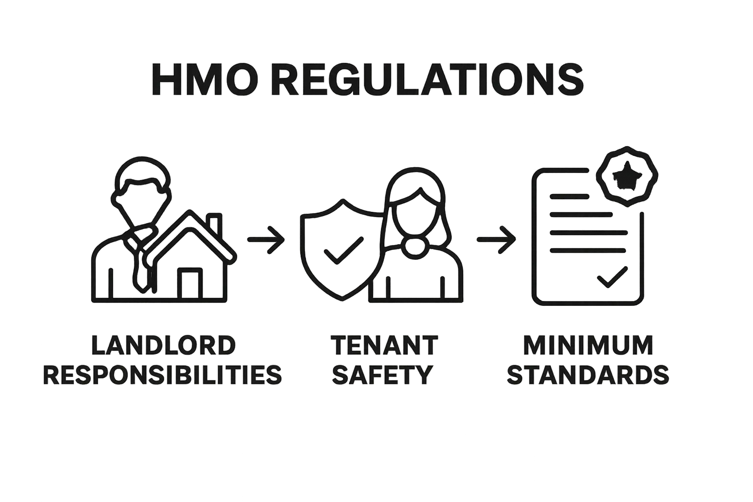 Infographic illustrating main HMO regulation categories