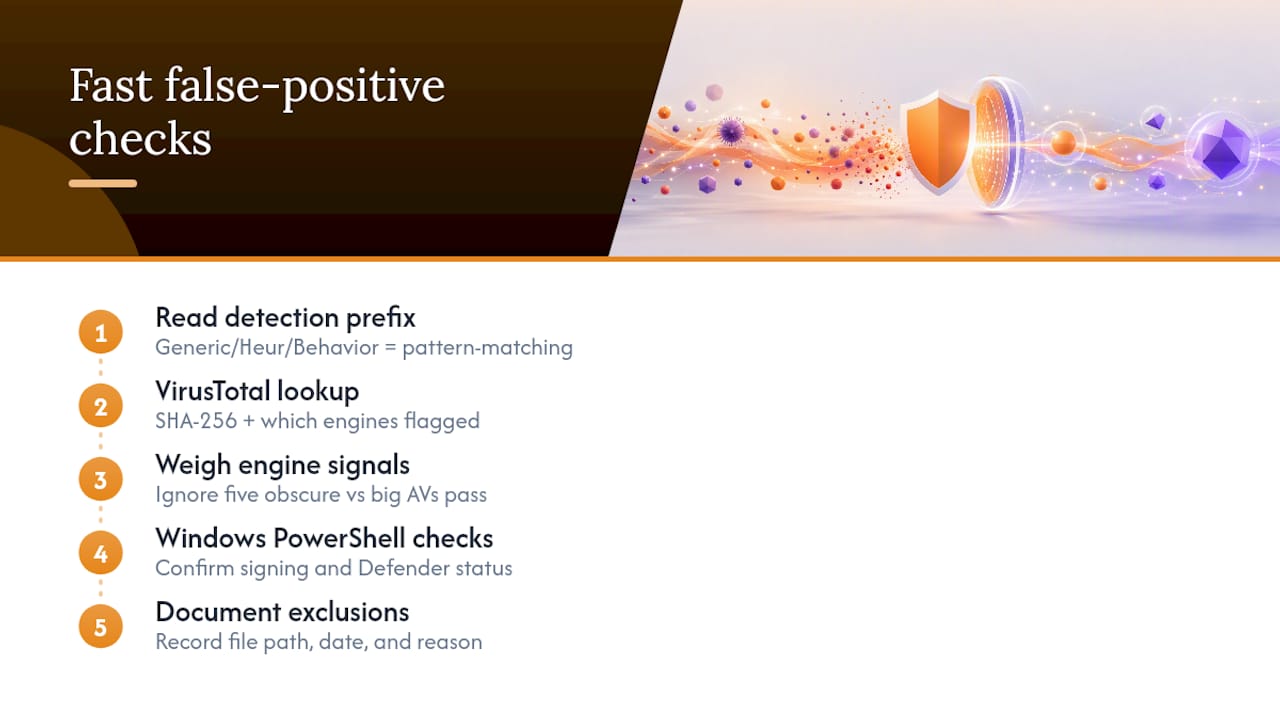 False positive verification steps diagram