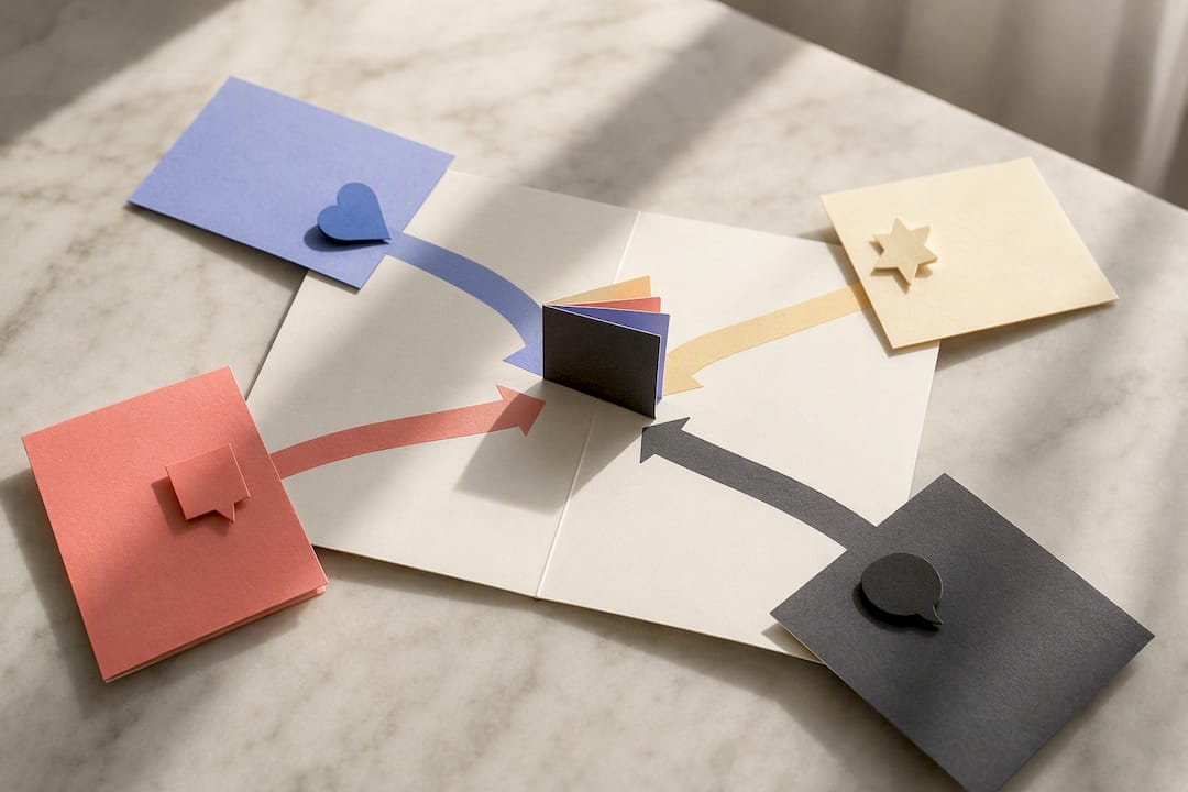 Distinct messages joining one shared card