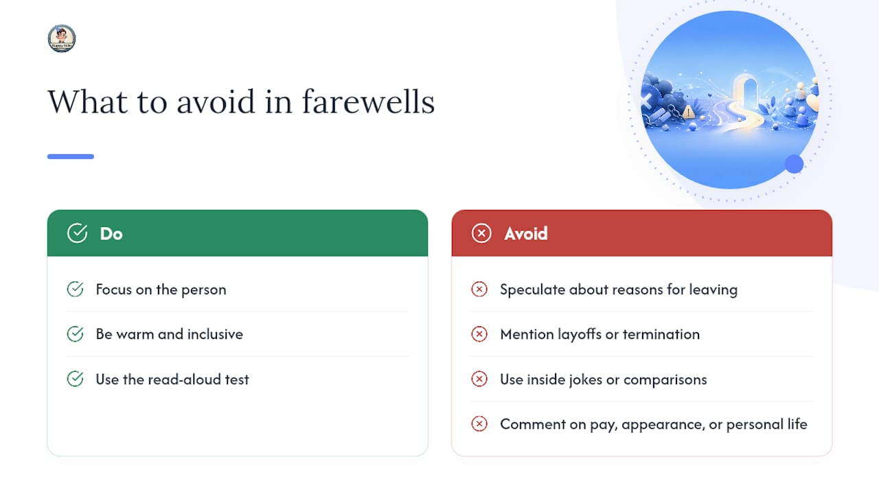 Phrases and Topics to Leave Out of a Goodbye Message — overview diagram
