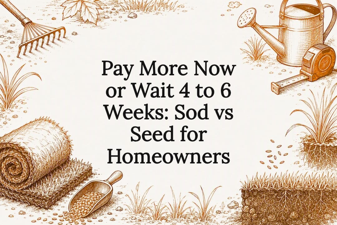 Decorative sod versus seed title card