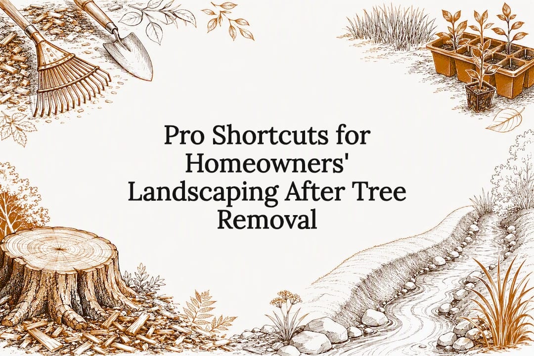 Decorative landscaping restoration title card
