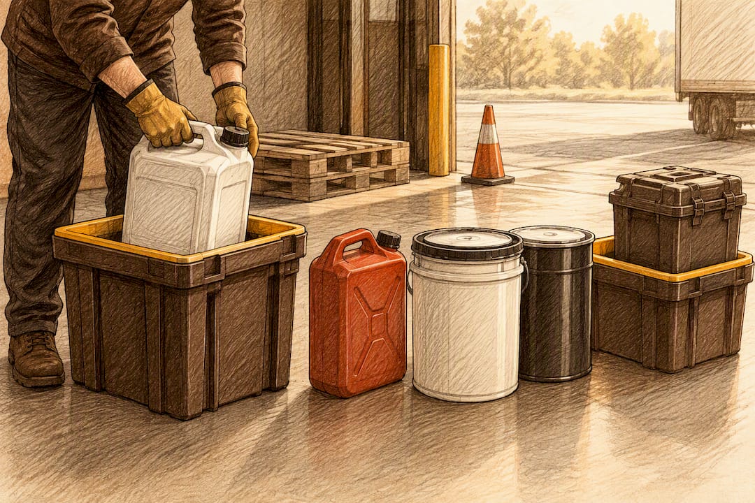 Separated containers at commercial loading area