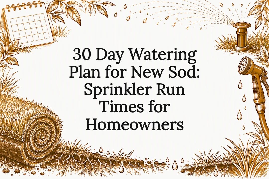 Decorative new sod watering title card