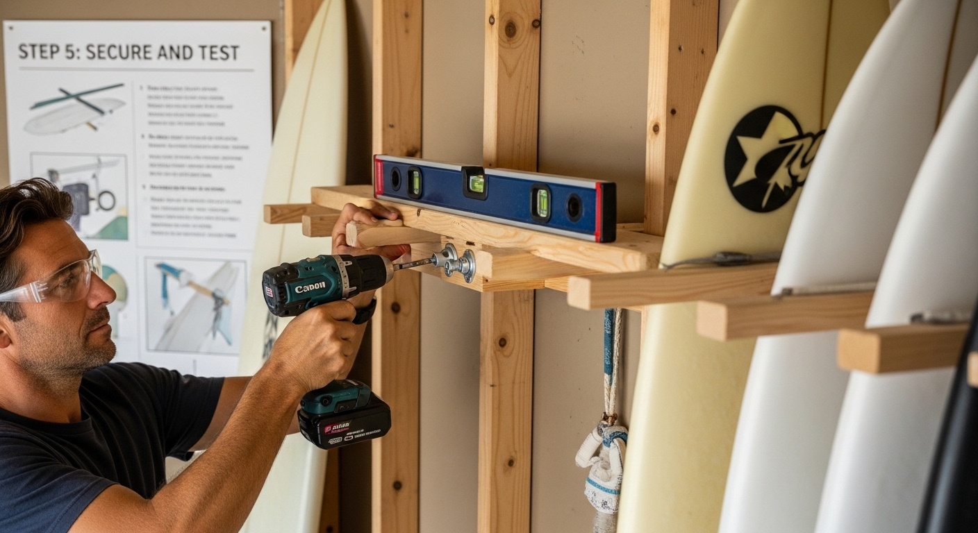 secure surfboard rack installation