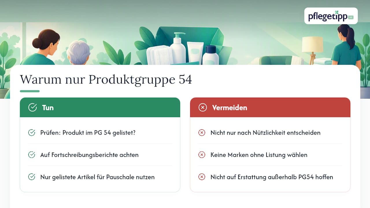 Warum zählt nur die Produktgruppe 54 zur Erstattung? — overview diagram