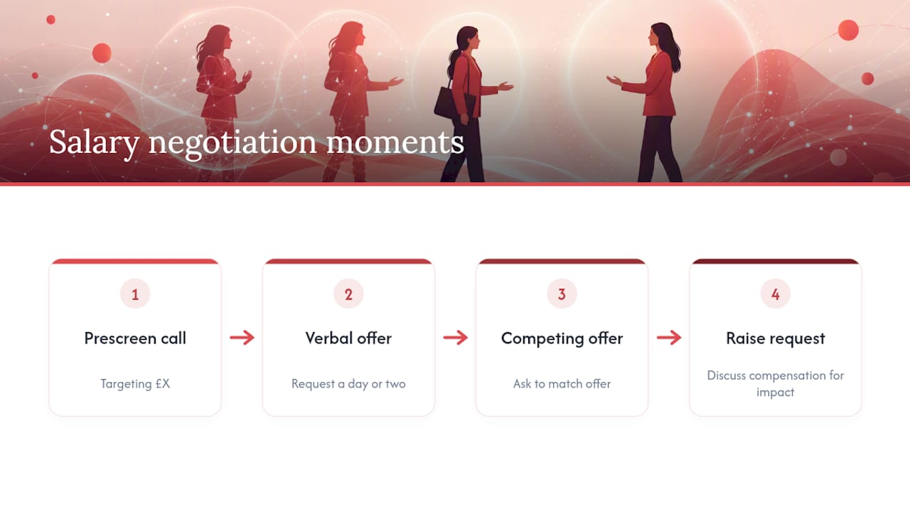 Four moments in salary negotiation scripts