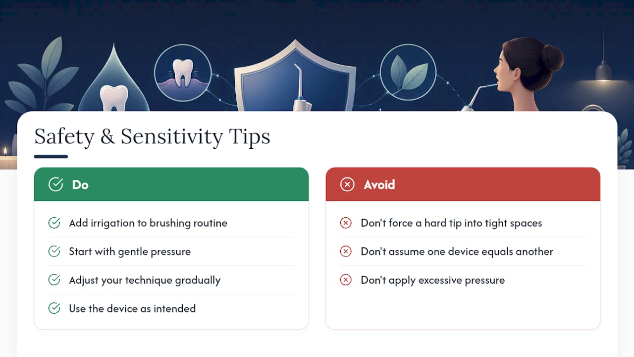 What the evidence and dental professionals say about safety and sensitivity — overview diagram