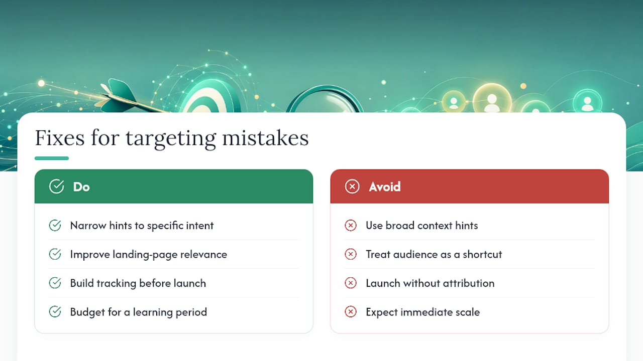 What goes wrong when you target ChatGPT ads (and how to fix it) — overview diagram