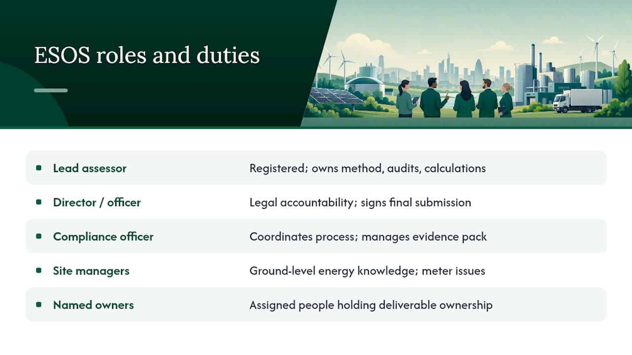 ESOS roles and responsibilities map