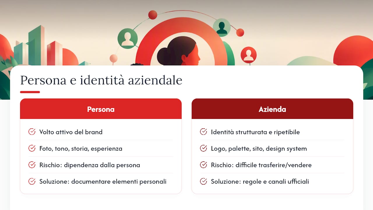 Che ruolo ha il personal branding rispetto all'identità aziendale? — overview diagram
