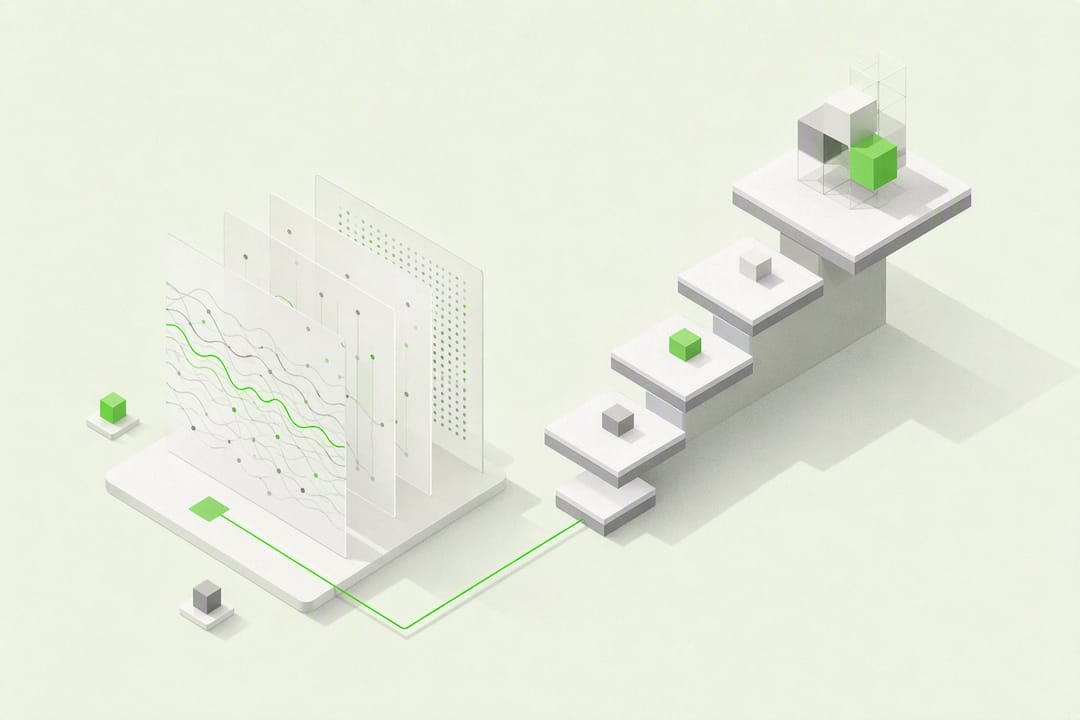 Isometric neurotechnology career pathway illustration