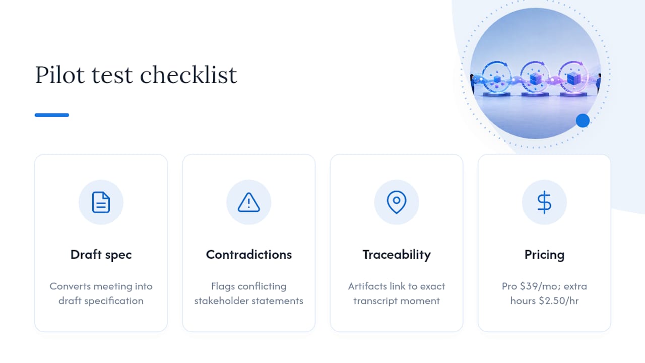 Prova Segua: Cosa Testare Durante il Tuo Pilota, diagramma riassuntivo
