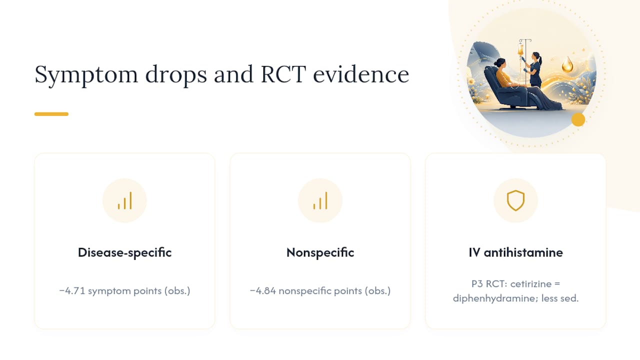 Evidence diagram for allergy IV treatment outcomes