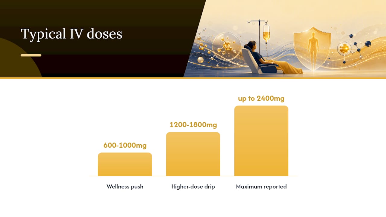 What Are Typical Glutathione IV Dosing Protocols? — overview diagram
