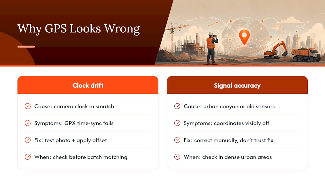 Why Do GPS Coordinates on Photos Sometimes Look Wrong? — overview diagram