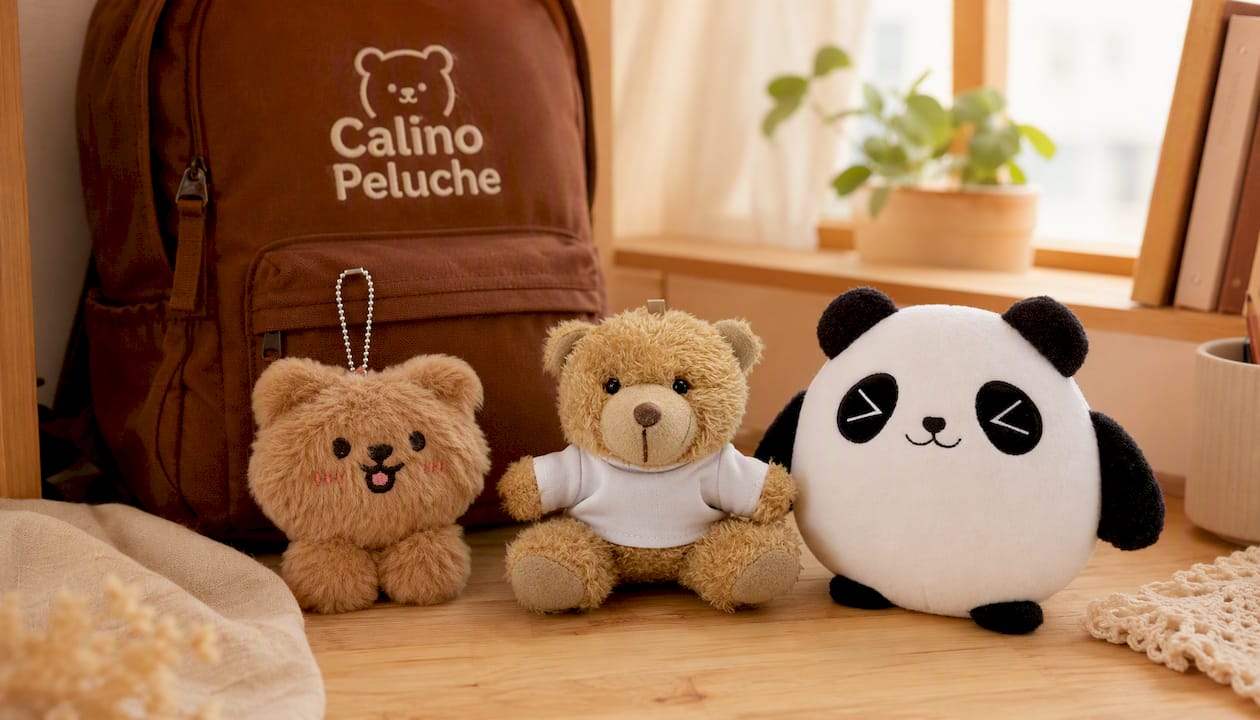 Porte-clés ourson kawaii peluche – Accessoire mignon sac cartable petit cadeau