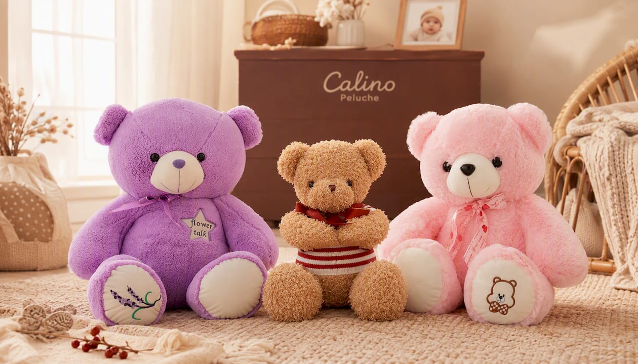 Ourson en peluche parfumé lavande – Doudou apaisant pour bébé et enfant
