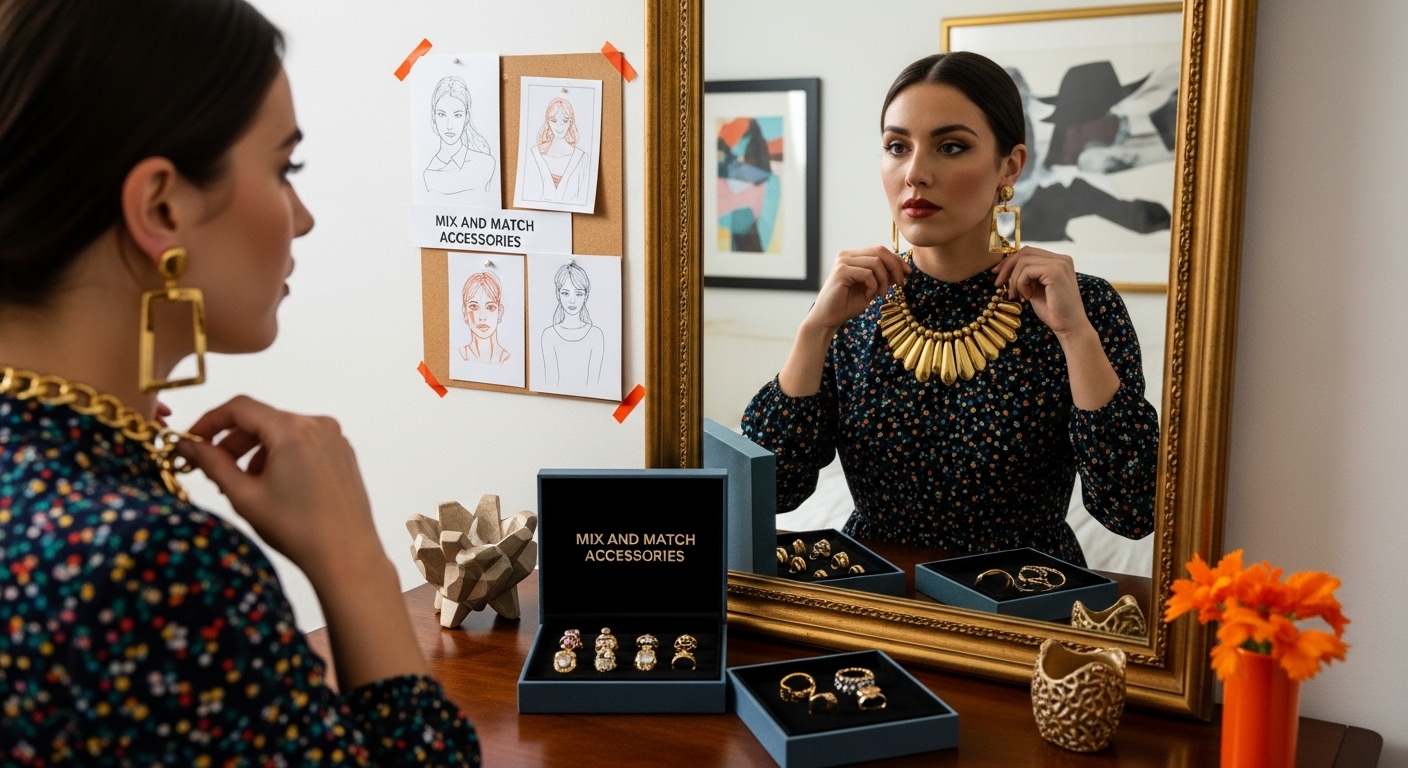 mix match dramatic jewelry