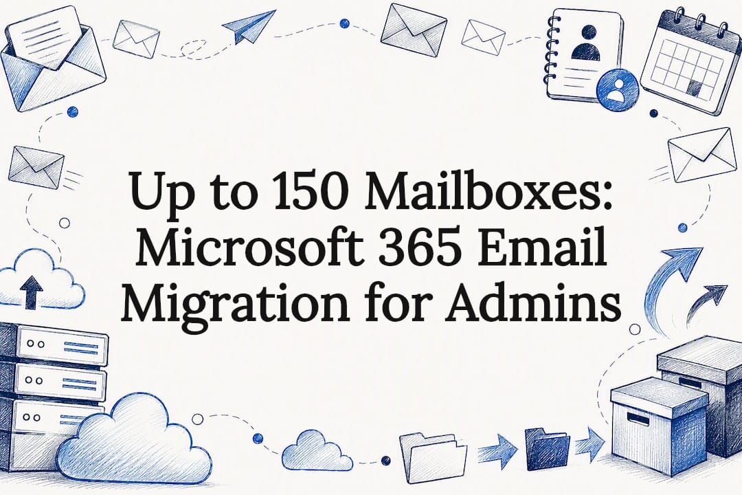 Decorative email migration title card